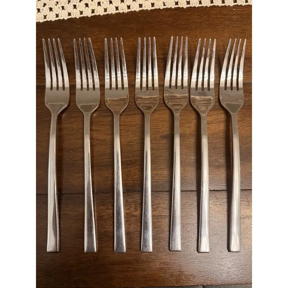 FOOD NETWORK Flatware CHIVE Lot 22 Pieces Stainless Cutlery Knives Spoons Forks